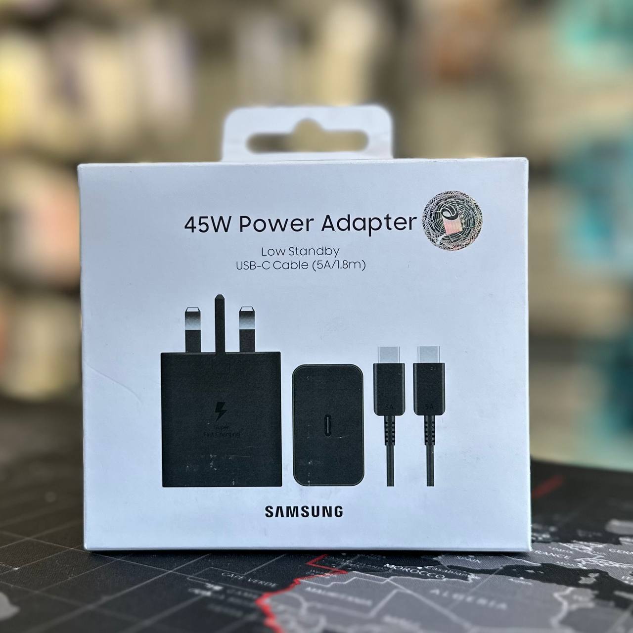 آداپتور اصلی سامسونگ 45 وات USB-C سه‌پین اورجینال با گارانتی شرکتی