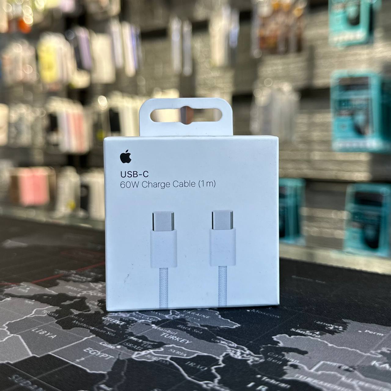 کابل USB-C کنفی اپل 1 متری اورجینال، شارژ سریع 60 وات مناسب آیپد و مک‌بوک