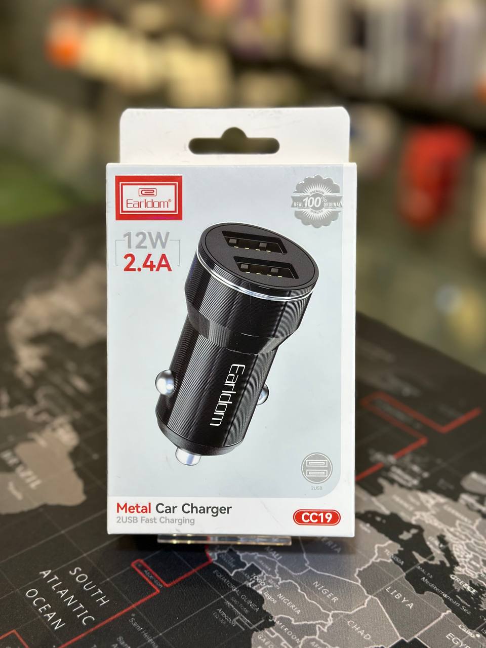 شارژر فندکی EARLDOM CC19 با دو پورت USB و شارژ سریع