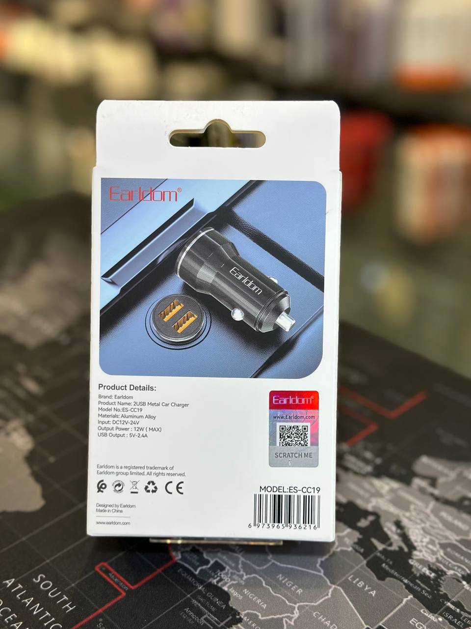 شارژر فندکی EARLDOM CC19 با دو پورت USB و شارژ سریع